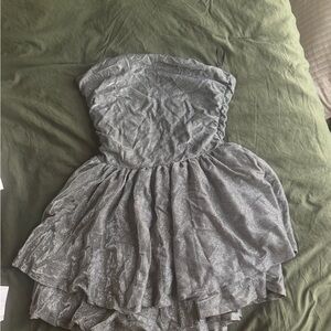 SHEIN Strapless Silver Dress